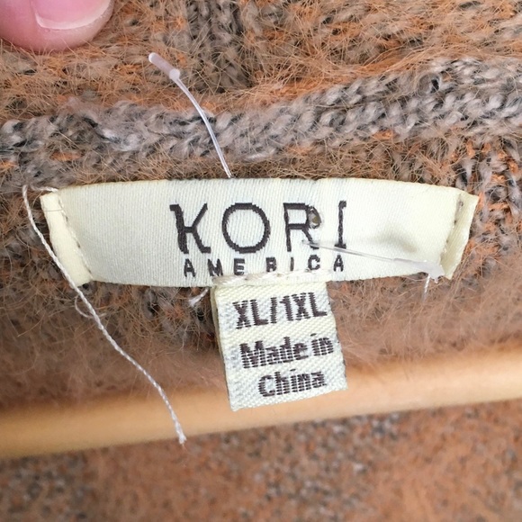 Kori America - Kimono Cardigan Sweater - Beige, Orange, Dusty Lavender - XL - Picture 5 of 9